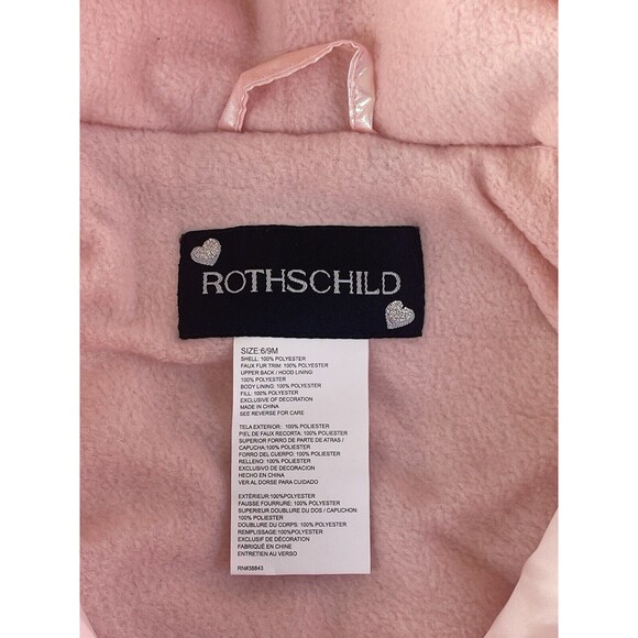 Rothschild Baby Girl Quilted Iridescent Pink Heart Coverall Sz 6/9 M New - Picture 6 of 6